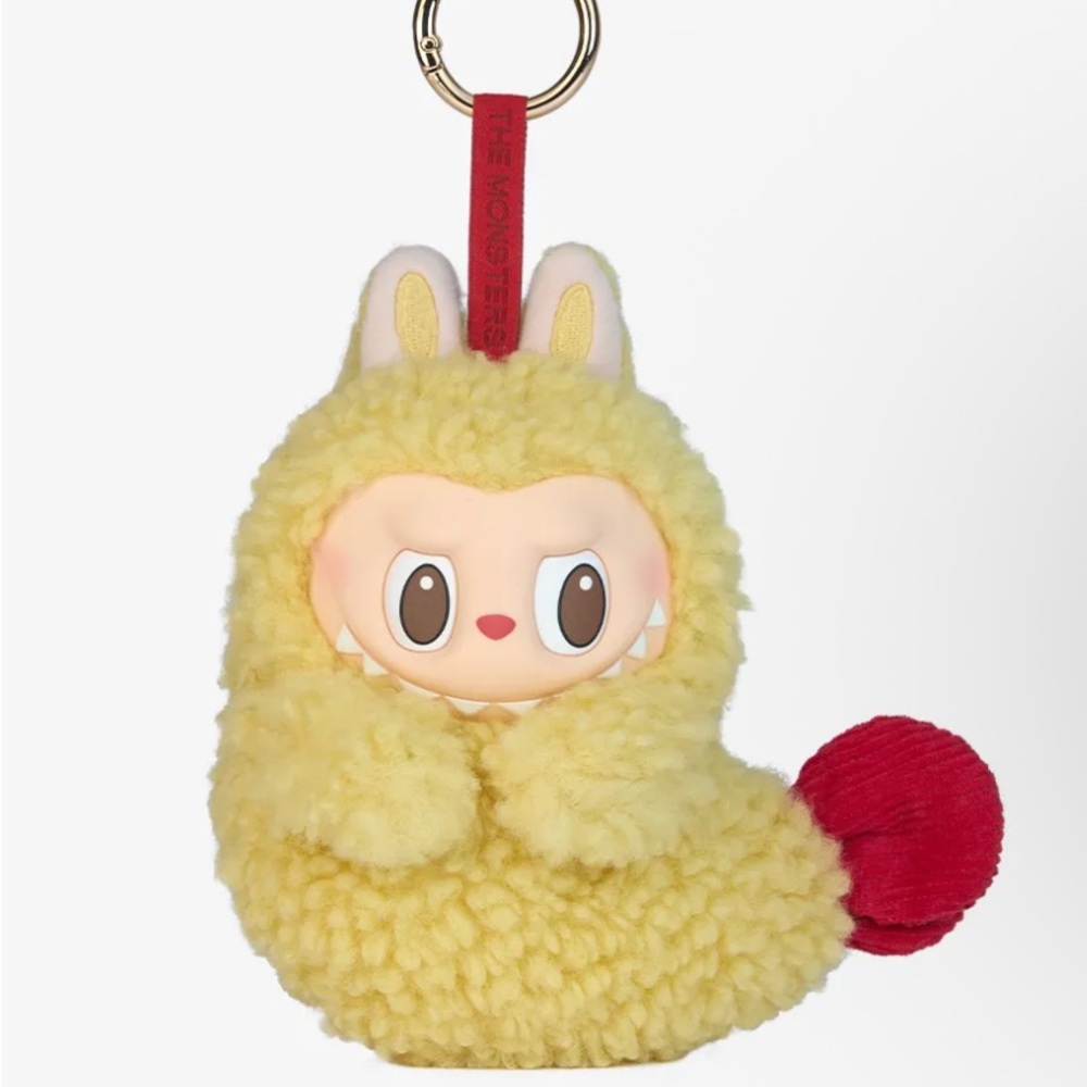 Charming Yellow and Red Plush Keychain
